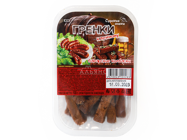 Сурские гренки Баварские колбаски (100 гр) в Чебоксарах